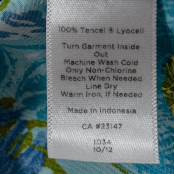 Talbots Embellished Floral Popover Top Womens LP PL Blue Petite Blouse KK12 - Picture 5 of 5